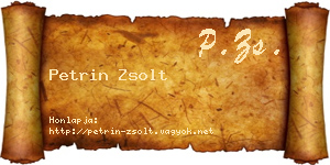 Petrin Zsolt névjegykártya